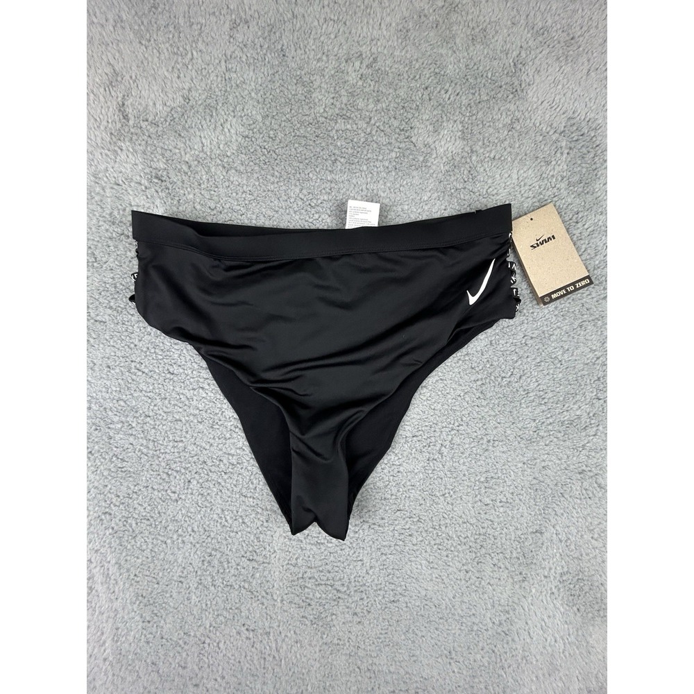 Nike Sneakerkini High Waist Cheeky Bikini Bottom NESSC256-001 Womens Size Large